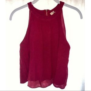 Maroon flowy crop top